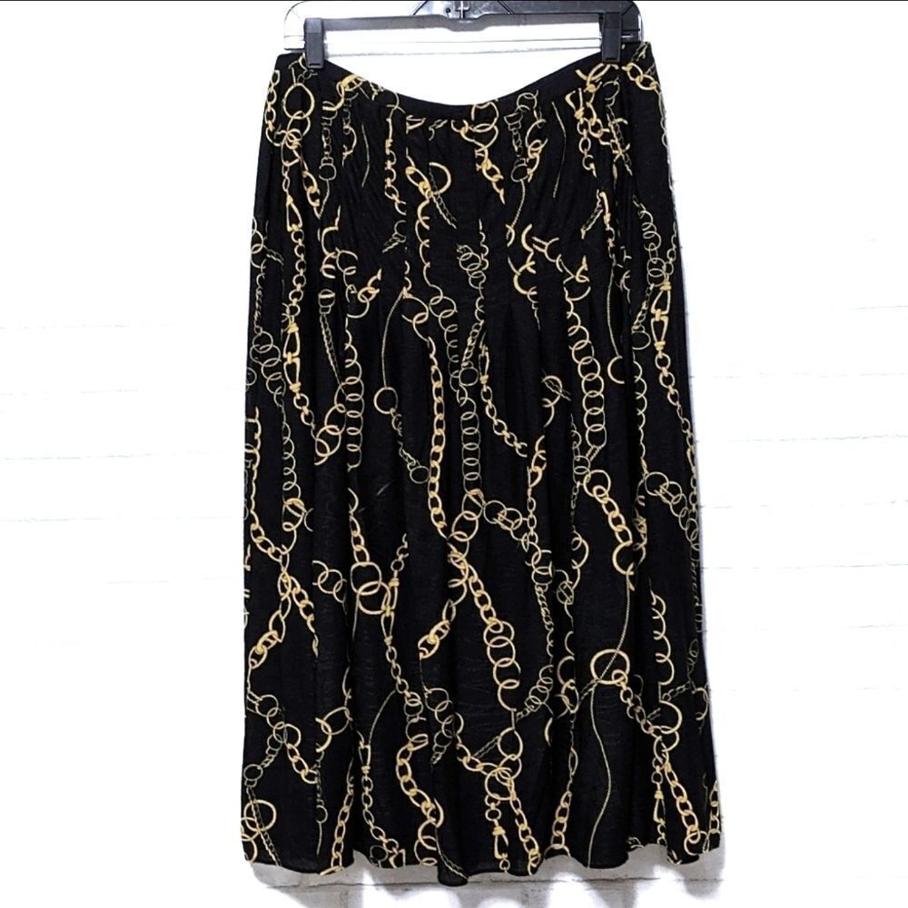 JONES NY COLLECTION Chain Print Midi Skirt 14